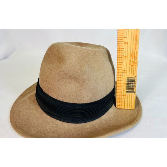 Vintage Lancaster Unisex Wool Felt Wide Brim Hat Fedora Taupe main image 4